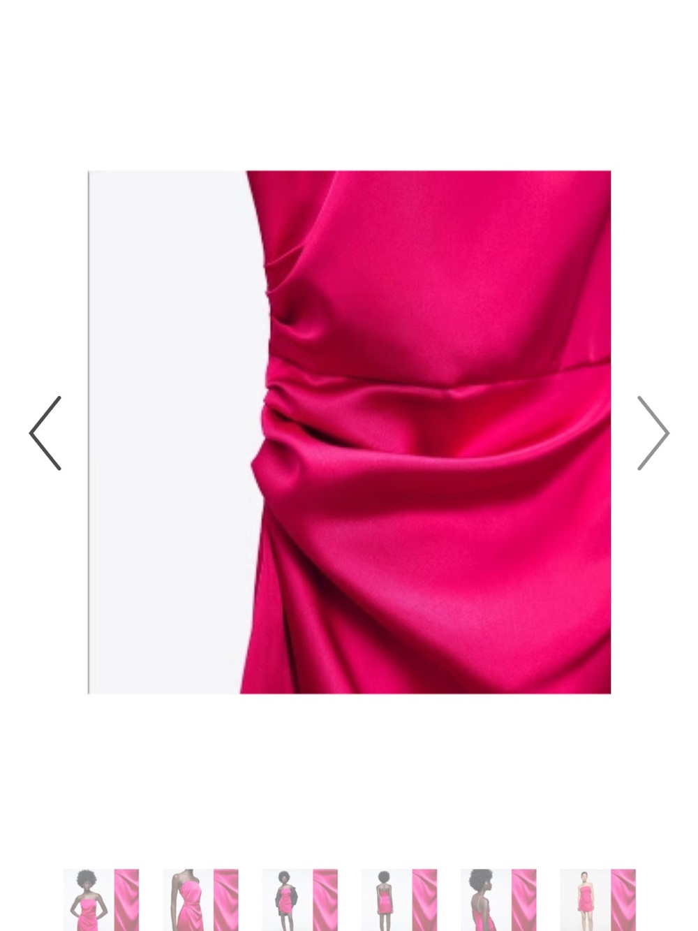 Zara Fuchsia Satin Mini Dress with rhinestone Straps XS - Picture 5 of 8